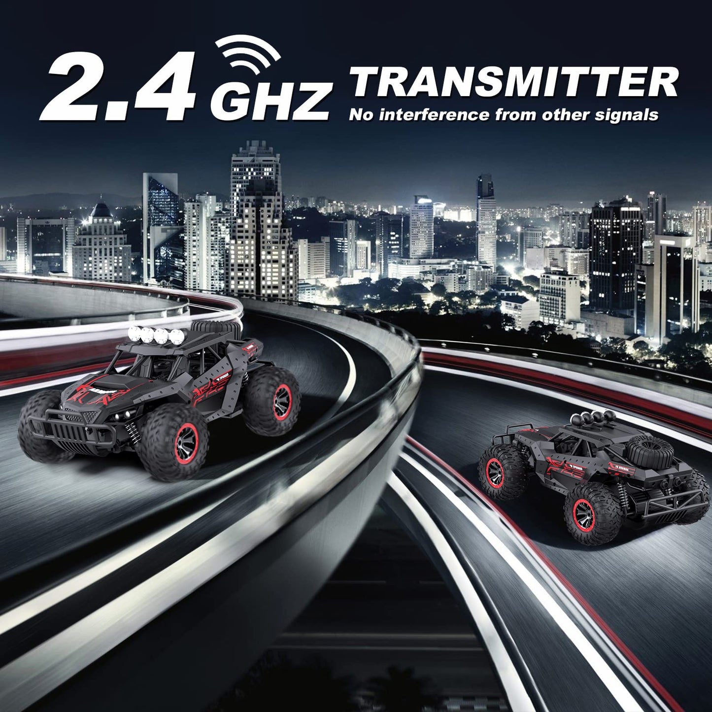 Remote Control Car for Kids 2.4Ghz Rechargeable Batteries 70 mins Play Time, 25 Km/h Monster Truck 1:16 Off-road All-terrains Hobby RC Car Professional Gift for Kids