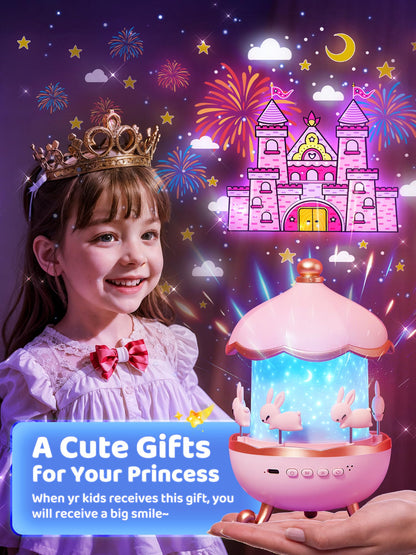 【Gift box】Sensory Toys for Babies Baby Girl Gift,15 Films+10 White Noise Baby Night Light Kids Night Light Projector,1200mAh+Remote Princess Christening Gifts for Girls Toys for 3 Year old Girls