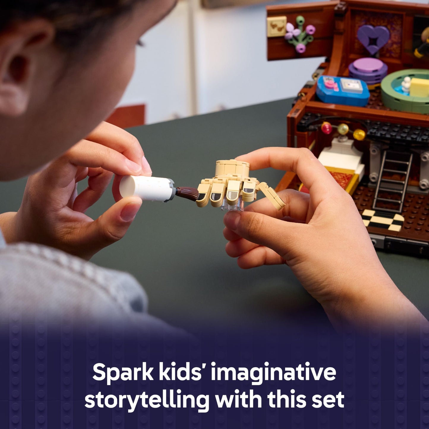 LEGO Wednesday Thing's Apartment set featuring Enid mini doll, Thing figure, and accessories for creative play and display.