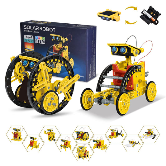 OMWay STEM 12-in-1 Solar Robot Toys, Science Kits for Kids Age 8, Building Experiment Engineering Robotics for 9 10 11 12 13 14 Year Old Boys Girls Teens