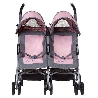 Daisy Chain Zipp Twin Max Dolls Pushchair – Adjustable handles from 76-82cm. For ages 4,5,6,7,8 or 9 years. (Classic Pink)
