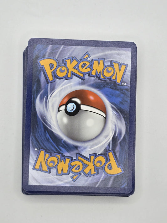 Assorted Pokémon cards in a collection of 50 pieces featuring various characters and designs.