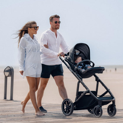 Deryan EVY V2 Pram for 2 Children, Newborn Preschool Toddlers and Toddlers of Preschool Age, Baby Pram Buggy up to 50 kg, Baby Pram, Travel Suitcase, 2-in-1 Complete Set, Black