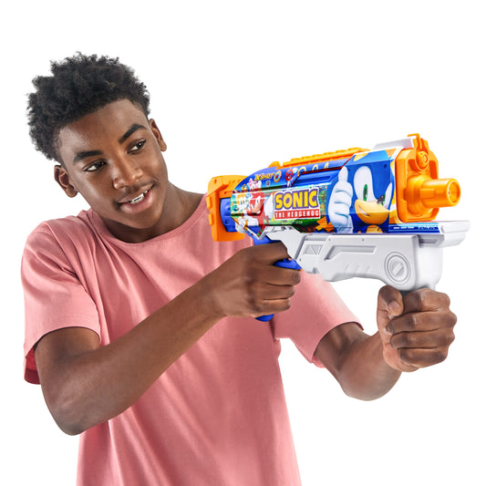 XSHOT Water Fast-Fill Skins Sonic The Hedgehog Hyperload Water Blaster, Summer Outdoor Pool Toy by ZURU