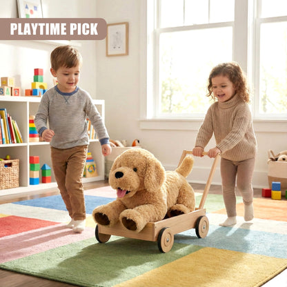 The Magic Toy Shop Giant Dog Soft Toy 70cm / 28" - Large Lying Puppy Stuffed Animal Plushie - Big Fluffy Brown Cuddly Teddy for Kids & Adults, Boys & Girls