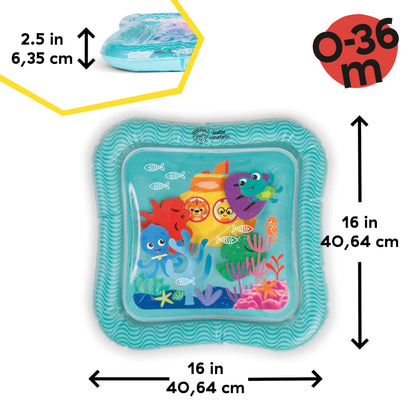 Baby Einstein Ocean Explorers sensory water mat with colorful ocean animals, designed for tummy time and seated play for infants.