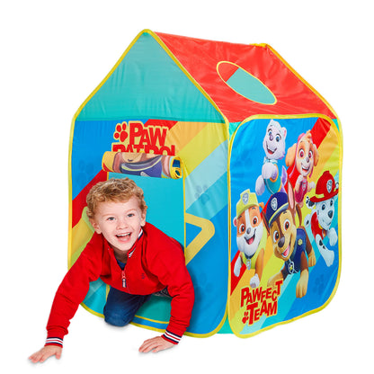 Official Paw Patrol Pop Up Tent Kids Play Tent, Indoors and Outdoor Use Wendy House with Marshall, Chase, Rubble and Skye, 102cm x 72cm x 72cm