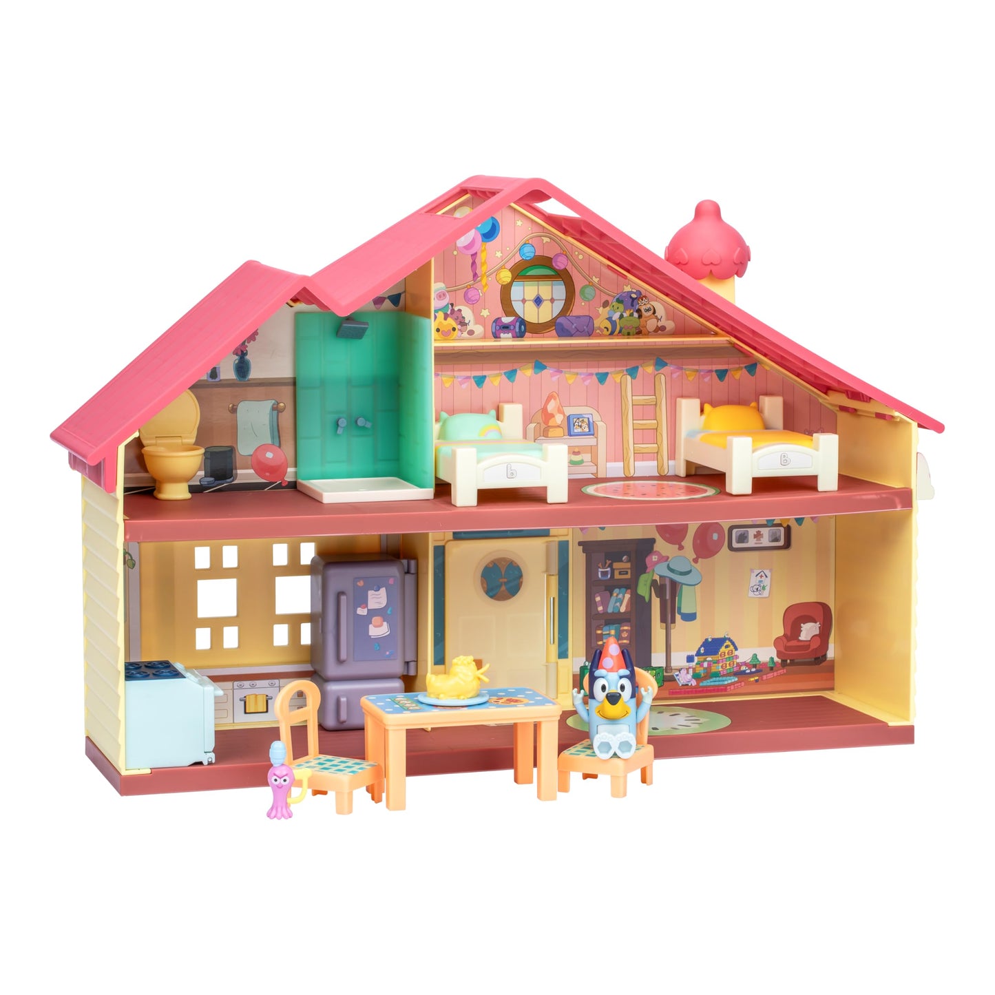 Bluey Celebration Home, Help Celebrate Birthday, With 11 Play Pieces of Removable Furniture and Accessories, Plus 1 Exclusive 2.5 Inch Figure,