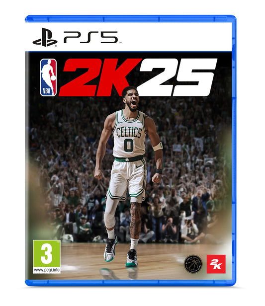 NBA 2K25 PS5 Standard Edition video game by 2K, featuring game cover art with basketball graphics and the PlayStation 5 logo.