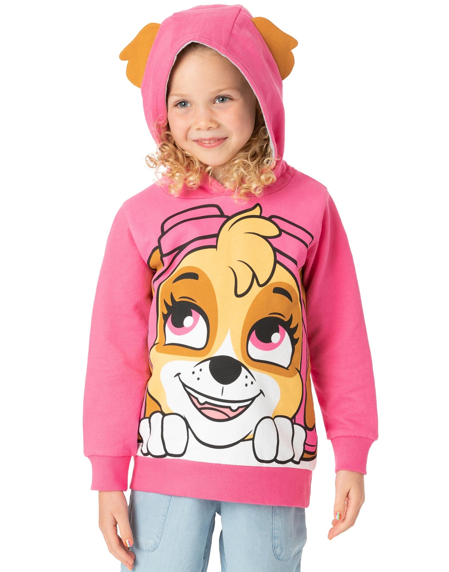 Paw Patrol Kids Hoodie | Boys Girls Chase Marshall Skye Everest OR Rubble Sweater Options | Yellow Navy Red Pink Blue Jumpers 3D Ears | Nickelodeon Merchandise