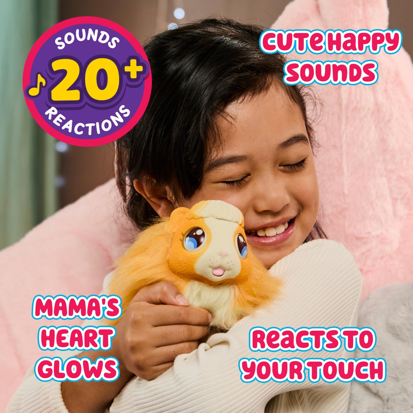 Little Live Pets 26410 Soft, Interactive Mama Guinea Pig and her Hutch, and her 3 Surprise Babies. 20+ Sounds & Reactions. Batteries Included. for Kids Ages 4+,7.8 x 11.93 x 11.38 inches