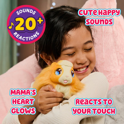 Little Live Pets 26410 Soft, Interactive Mama Guinea Pig and her Hutch, and her 3 Surprise Babies. 20+ Sounds & Reactions. Batteries Included. for Kids Ages 4+,7.8 x 11.93 x 11.38 inches