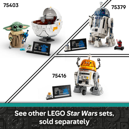 LEGO Star Wars 75416 Chopper astromech droid figure with movable head, detachable arms, and center wheel for building fun.