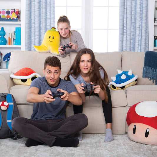 Club Mocchi Mochi Super Red Mushroom plush toy, 40cm, soft and colorful, featuring a detailed Super Mario Mushroom design.