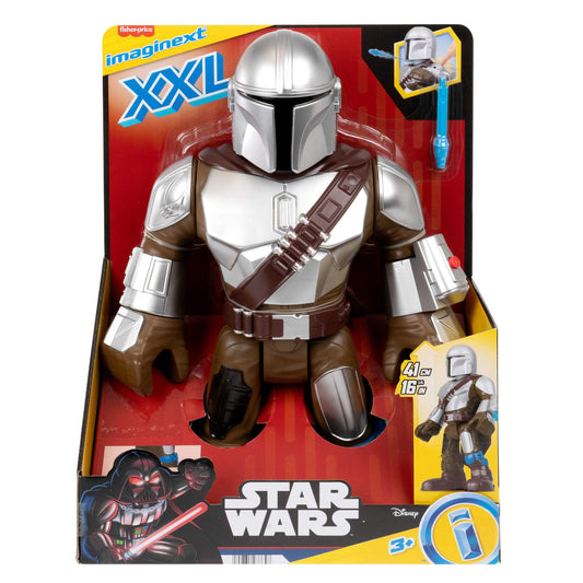 Fisher-Price Imaginext STAR WARS Toy The Mandalorian XXL Figure, 16+ Inch Tall Poseable Character with Launcher for Kids Ages 3+ Years, HXT20