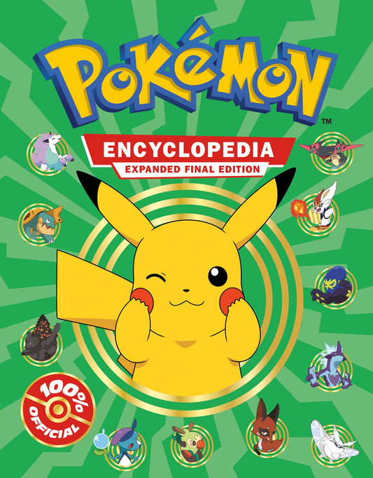 Updated 2024 Pokémon Encyclopedia by Super Toy Store, featuring vibrant cover and detailed illustrations of Pokémon characters.