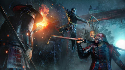 PlayStation 5 game case for Nioh 3 by KT, featuring artwork of a warrior in a dark, atmospheric setting.