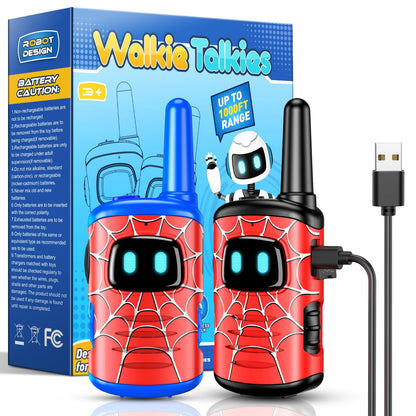 Spider Walkie Talkie Kids, Toyokid Outdoor Toys for 4 5 6 Year Old Boy Girl Gift for 3-12 Year Olds Boys Toy Age 3 4 5 6 7 Rechargeable Walkie Talkies for Kids Toys Garden Birthday Presents