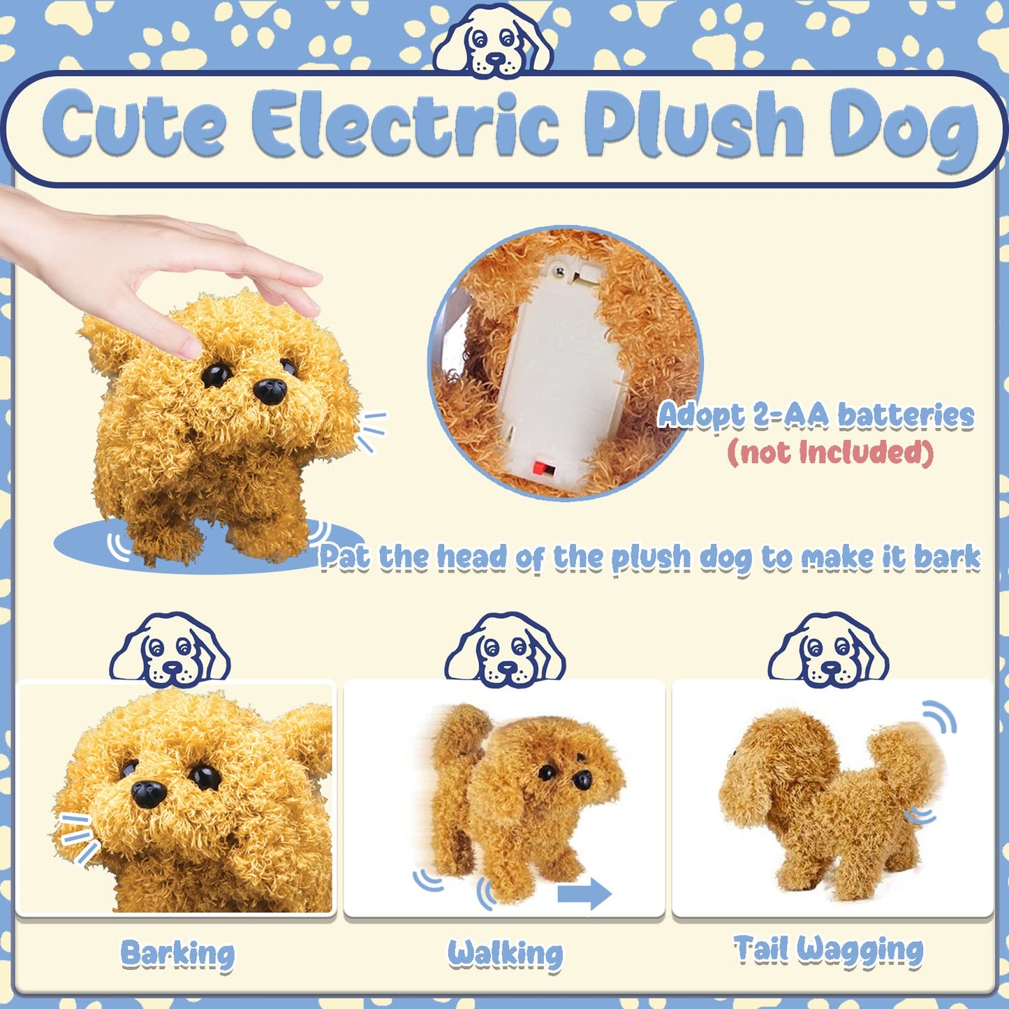 STAY GENT Toy Dogs for Kids Pet Care Vet Set for Kids Robot Dog Toys Pretend Role Play Doctor Kit Plush Electronic Walks Bark Dog Carrier Grooming Treating Toys Gifts for 2 3 4 5 6 Years Old Girls Boy