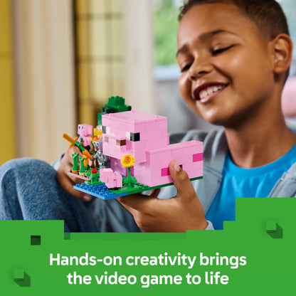 LEGO Minecraft The Baby Pig House Toy - Building Set incl. a Hero Figure, Mobs, a Farm & Forest Biome - Gaming Gift for 7+ Year Old Girls & Boys - 21268