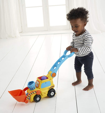 VTech POP and Drop Digger, Educational Push Along Digger for Toddler, Toy Gift for 12 Months to 2 3 Years Boys and Girls. English Version