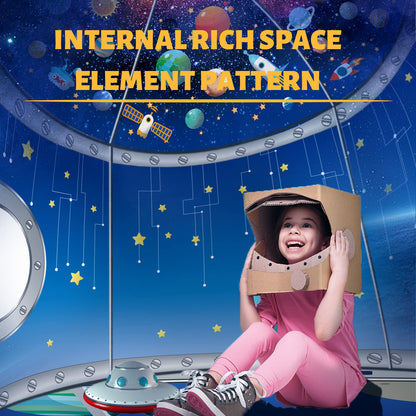 Nicecastle Play Tent for Kids Boys Girls,Rocket Ship Astronaut Spaceship Space Playhouse Indoor Outdoor kids Tent Pop Up Foldable Tents Game Party Birthday Toy for Children Toddler Baby Gift