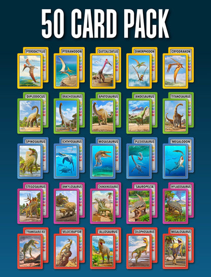 SMART CARDS Dinosaurs, Gift, Stocking Filler, Travel Card Game, 7 games in 1, Pairs, Snap, Trumps, Rummy, Memory Quiz, Trivia, Age 5+, 1-8 Players