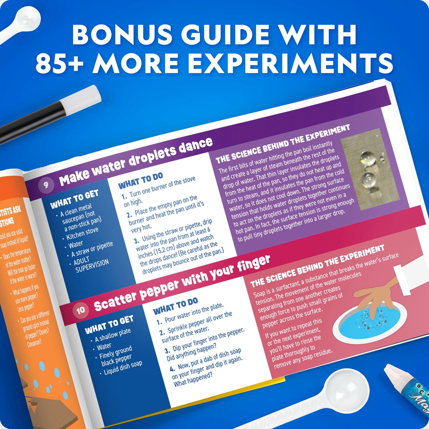 Blue Marble National Geographic Science Magic Kit with 100+ experiments and magic tricks for kids, STEM chemistry and science activity set.