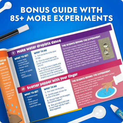 Blue Marble National Geographic Science Magic Kit with 100+ experiments and magic tricks for kids, STEM chemistry and science activity set.