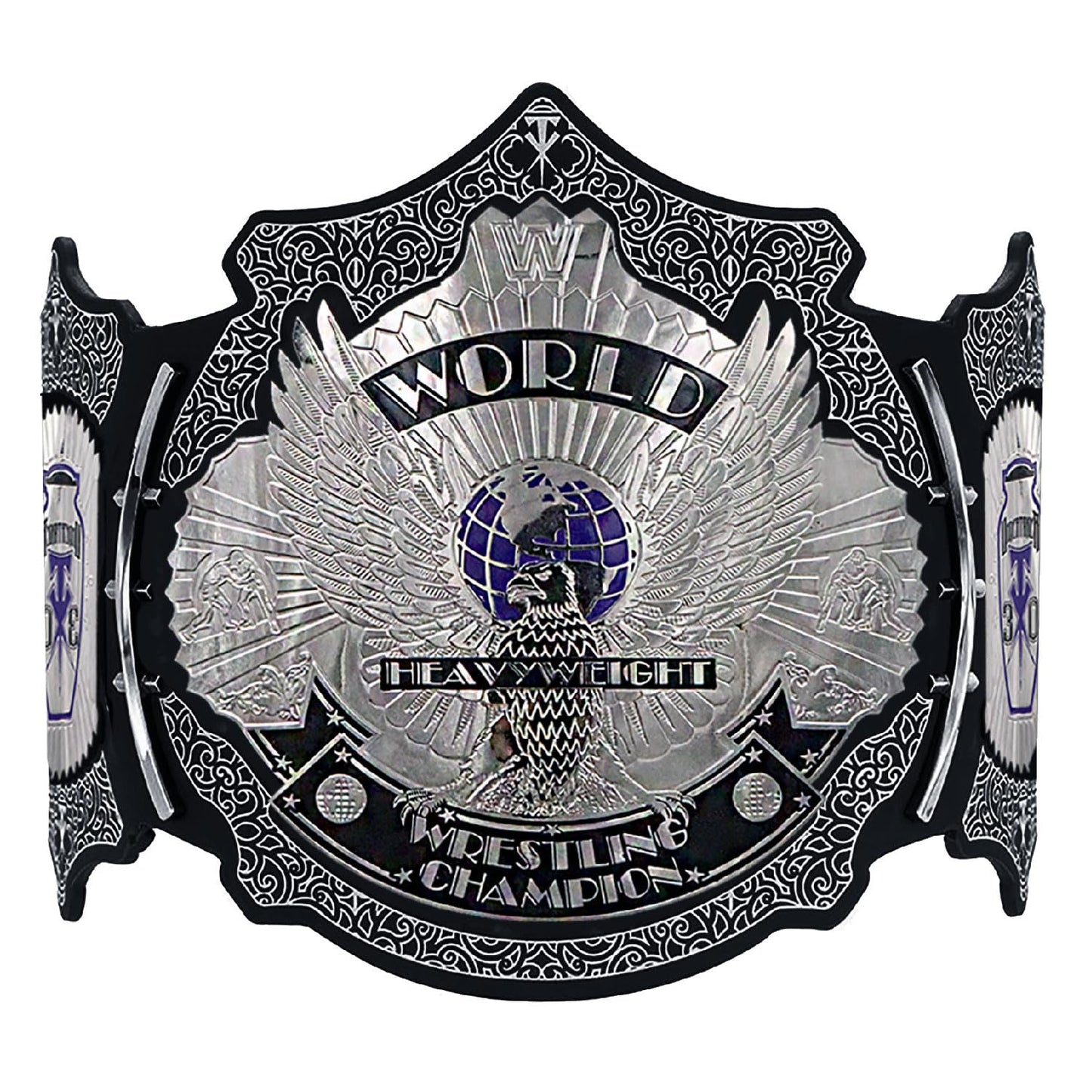 Octal Sports - UnderTaker 30-Years Signature Championship Title Belts Adult Size Upto 46" Wrestling Replica 2mm Gold Coated Leather Base (Black)