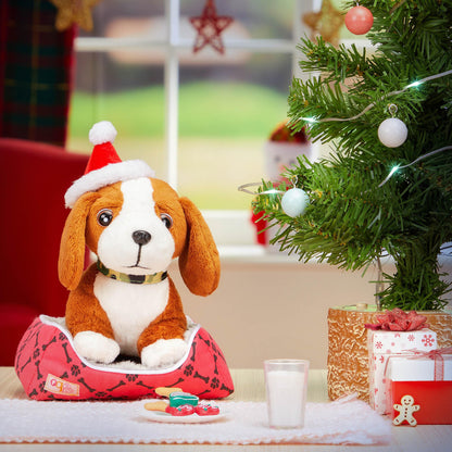Our Generation kids pet care puppy dog doll play set with accessories for 18-inch dolls, perfect for animal-loving children aged 3 to 10.