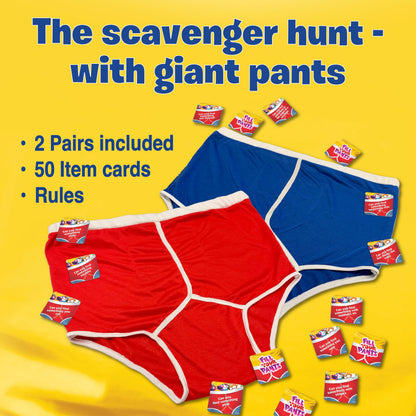 Drumond Park Fill Your Pants | The Scavenger Hunt with Giant Pants | Hilarious Family Games for Kids and Adults | For 6 Year Olds and Up | Active Party Games for 2 Players and More