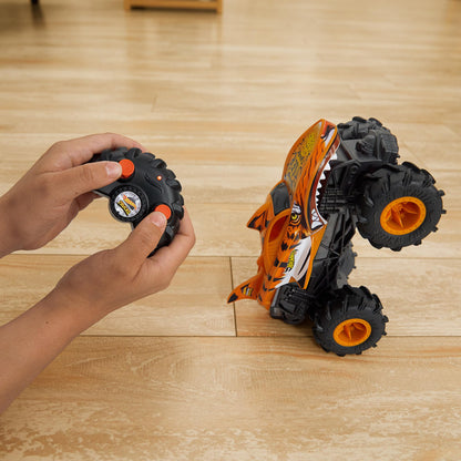 Hot Wheels Monster Trucks Remote Control Car, HW Tiger Shark in 1:24 Scale, All-Terrain Capabilities with Terrain Action Tires, Full Function RC, HNV03