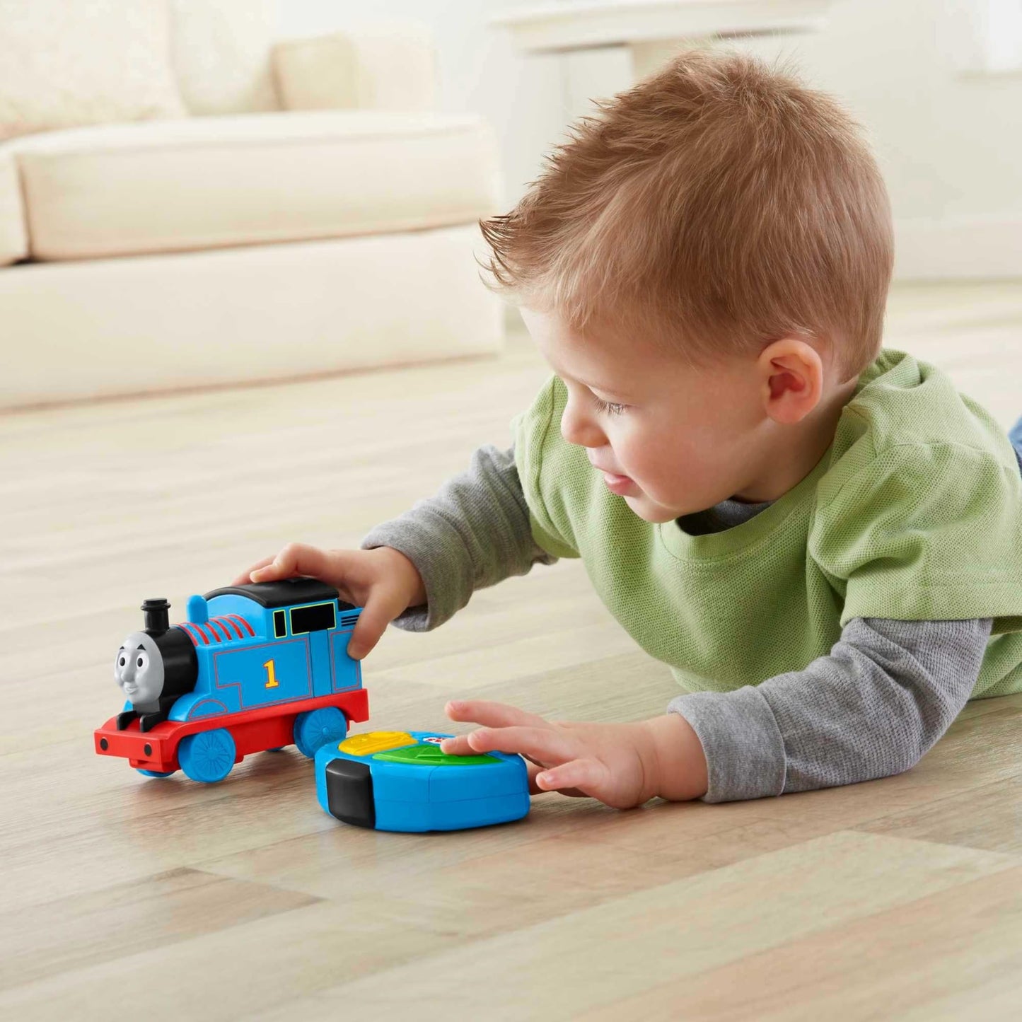 Thomas & Friends Fisher-Price My First Thomas & Friends R/C Thomas, battery-powered remote-controlled train engine with character phrases for toddlers, GPV86