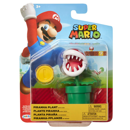 Nintendo Piranha Plant figurine with Question Box, multicoloured, 10 cm, featuring detailed design from the Jakks Pacific collection.