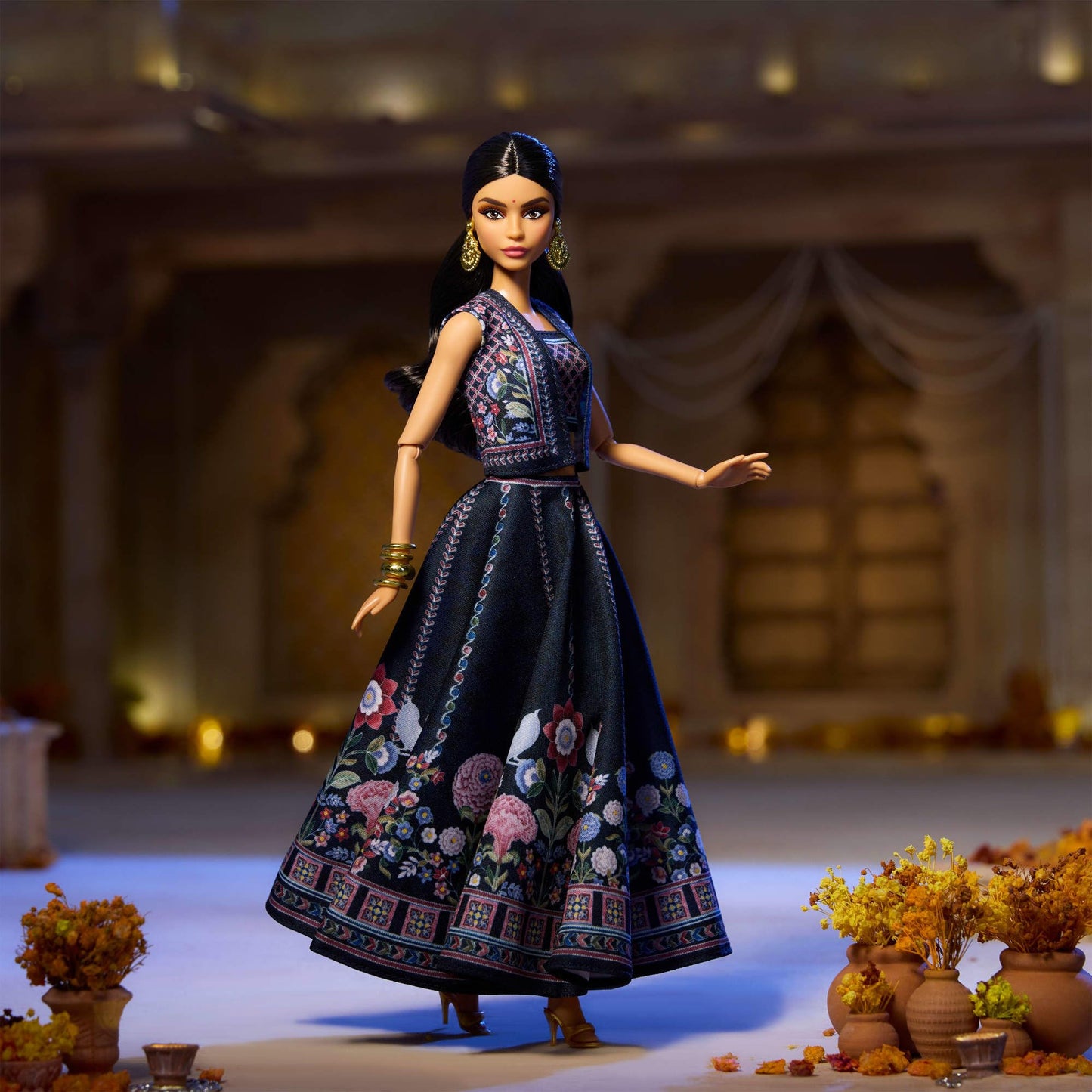 Barbie Diwali Doll by Anita Dongre Wearing Festival of Lights Look, Holiday Collectible with Doll Stand & Certificate of Authenticity, HRM91