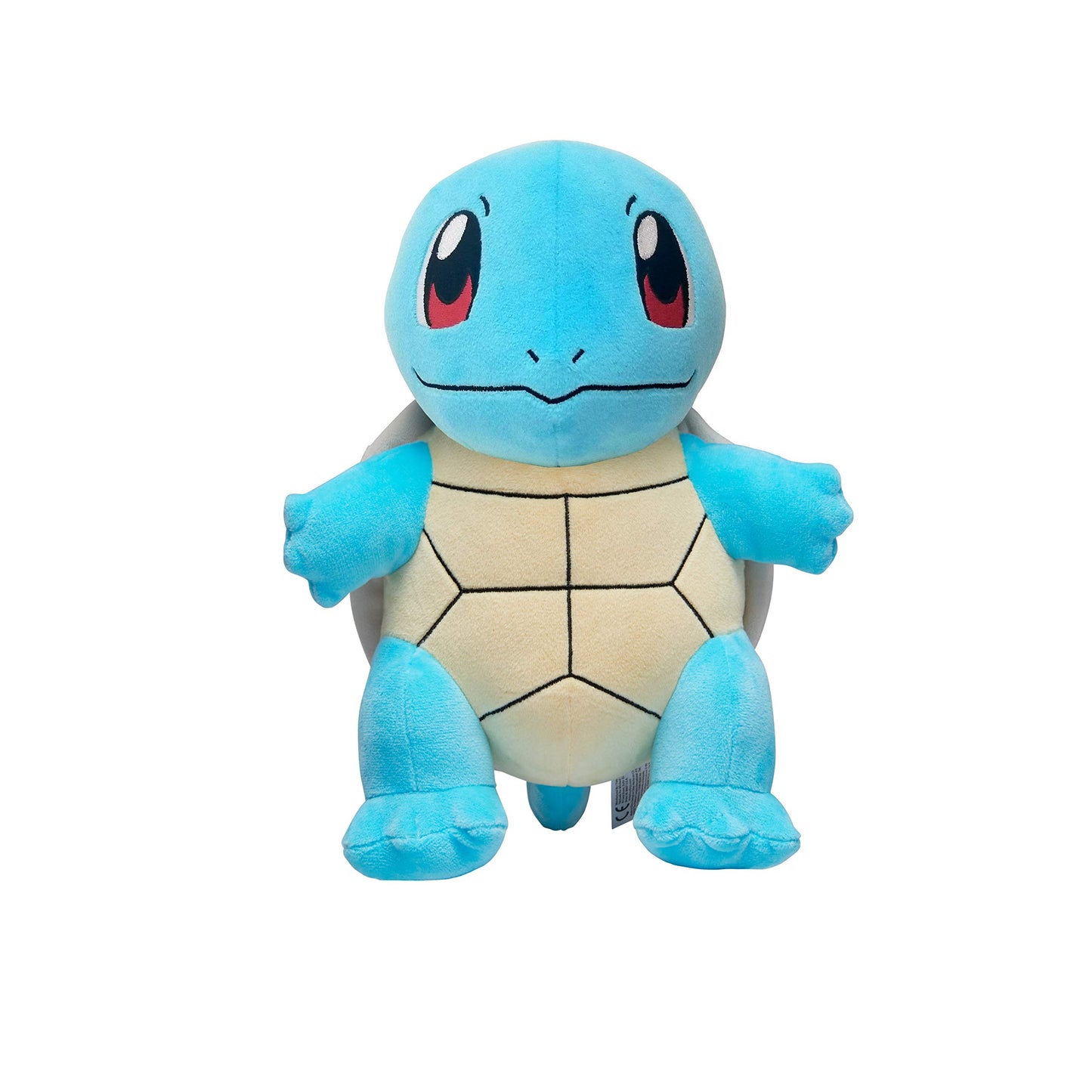 12-inch Squirtle plush toy from Pokémon, featuring a soft, blue body and friendly expression, perfect for cuddling.