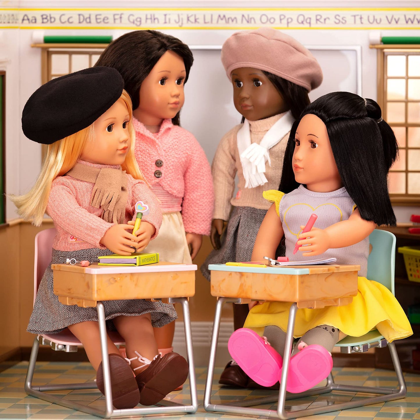 "Our Generation Awesome Academy fully-stocked schoolroom playset for 18-inch dolls, Includes a variety of realistic doll classroom accessories for Ages 3+"