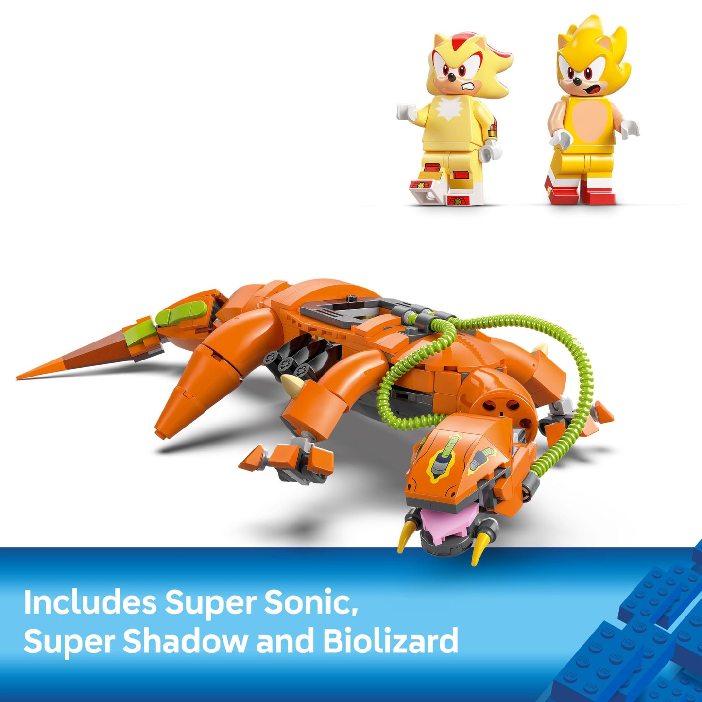 LEGO Sonic the Hedgehog Super Shadow and Biolizard building set with video game characters and Chaos Emerald for kids aged 9+