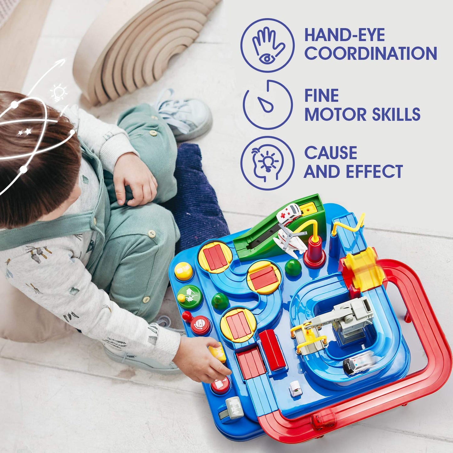hahaland Kids Toys for 3 Year Old Boys Car Race Track Boys Toys Age 3 4- Large