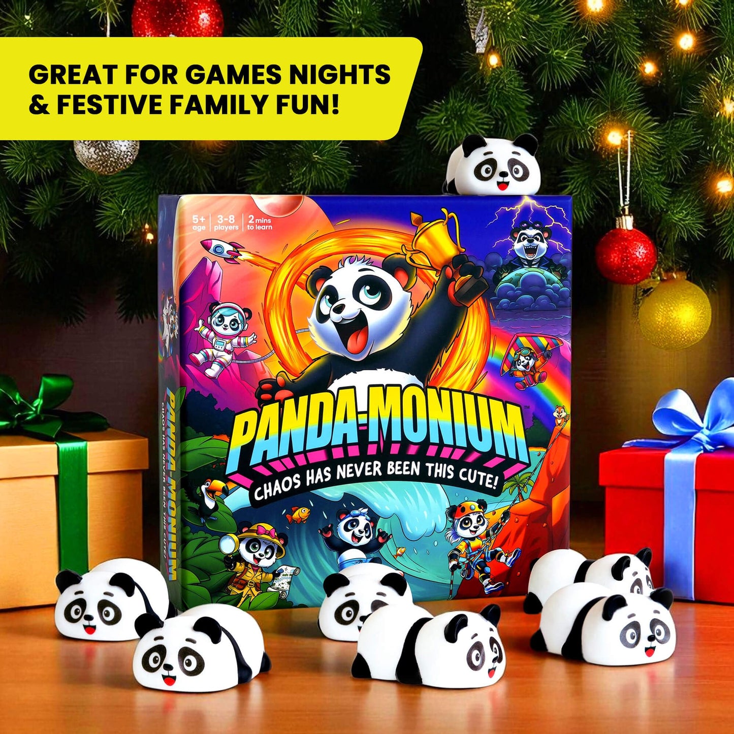 PANDAMONIUM - Chaos Has Never Been This Cute! | The Hilarious Action-Packed Family Party Game for Kids, Teens and Adults | A Scavenger Hunt Card & Board Game for Ages 5+, 3-8 Players