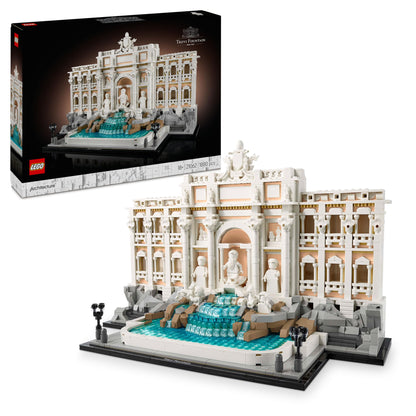 LEGO Architecture Trevi Fountain - Baroque Monument Model Kit with Palazzo Poli Facade & Minifigure Sculptures - Home or Office Decor DIY Set for Adults - Gift for History-Loving Men & Women - 21062
