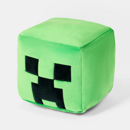 OHS Minecraft Creeper Head Plush Pillow Soft Stuffed Toy Kids Teenagers Back Support Cushion for Sofa Bedroom Accessories Decorative Throw Pillow Gifts for Gamers, Green - 20cm