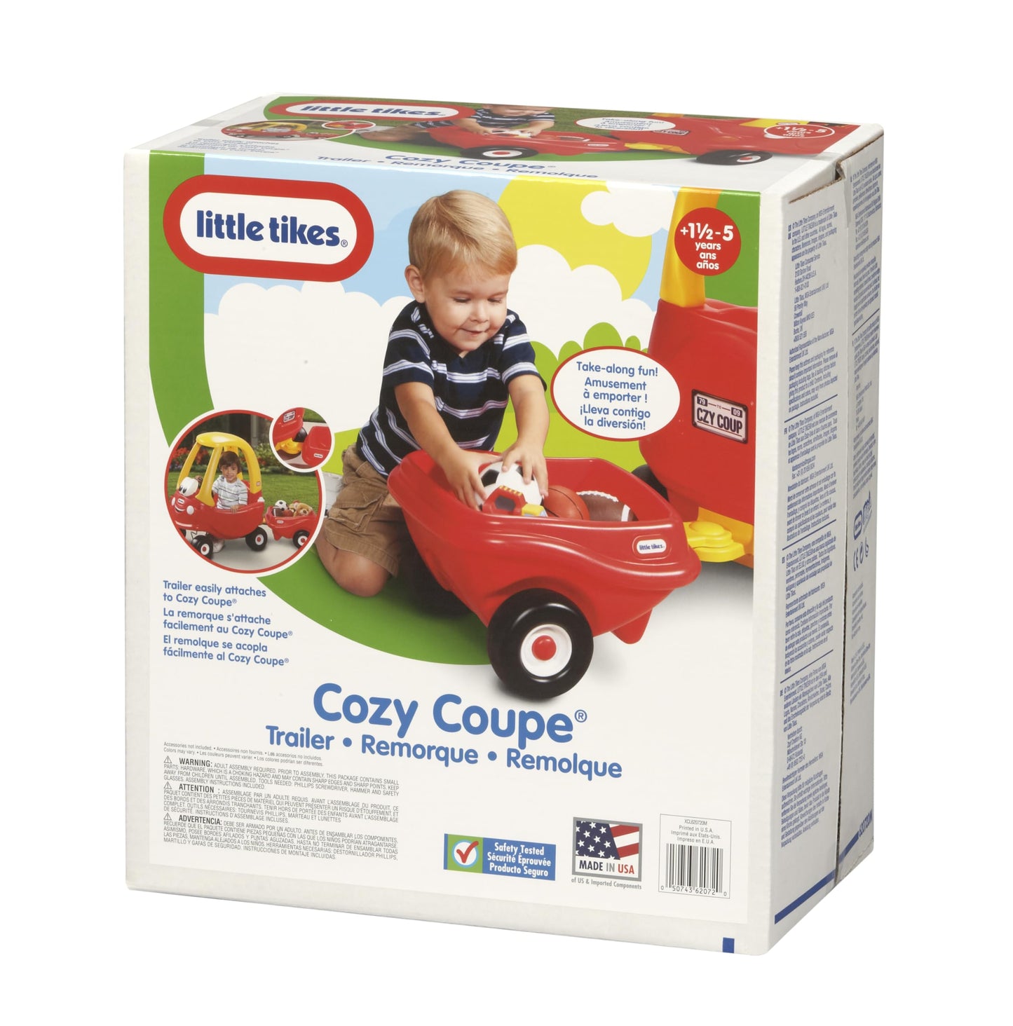 little tikes Cozy Coupe Trailer - Toy Trailer for Toddlers & Children, Encourages Creative Play, Suitable for Ages 3 to 10 Years, Red