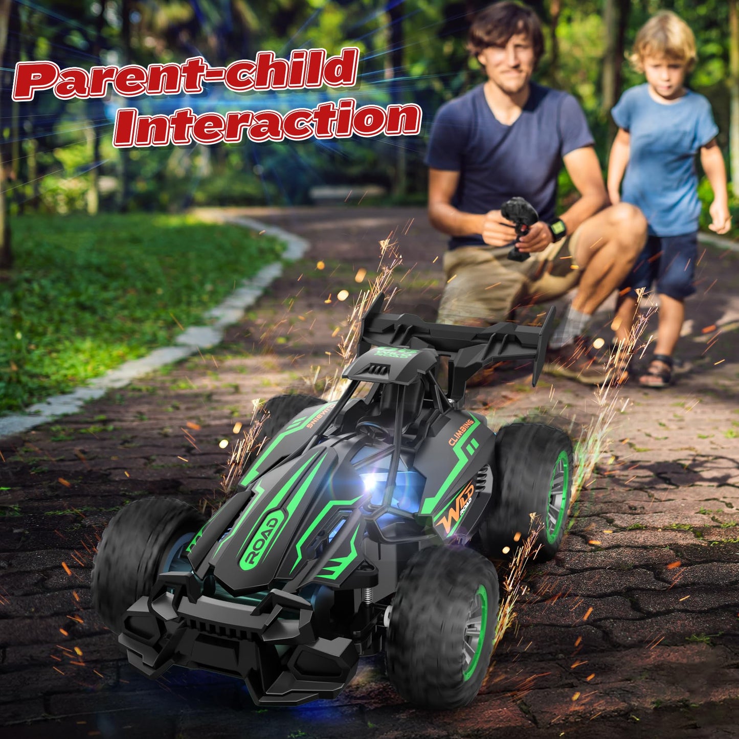 Perbabe RC Car Remote Control Cars, 2.4GHz 20+KM/H High Speed Radio Controlled Cars 2WD RTR All Terrain Off-Road Race Car with Rechargeable Battery Toy Gifts for Kids Boys Girls 3 4 5 6 7 8 9 10