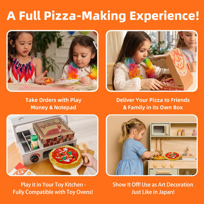 Meli&Melo slime making kit with pizza-themed non-sticky slime and air dry clay for kids ages 4-12, arts and crafts DIY set.