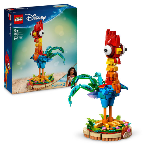 LEGO | Disney Moana 2 Heihei Building Toy - Play and Display Animal Figure with a Rotating Head, Posable Wings & Tail Feathers plus a Stand - Birthday Gift for 9+ Year Old Girls - 43272