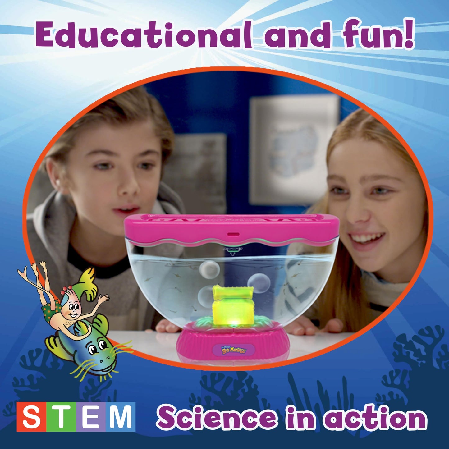 The Original Sea Monkeys - Ocean Zoo - Grow Your Own Pets Science Kit- Includes Eggs, Food, and Water Purifier, Color May Vary