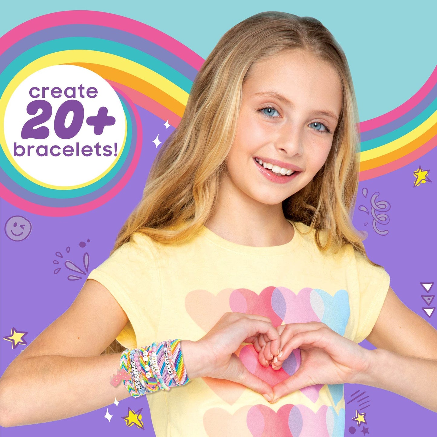 Just My Style Unicorn Friendship Bracelet by Horizon Group USA, DIY Over 20 Jewelry Pieces.Kit Includes 1300+ Beads,10 Skeins of Friendship Thread,Bracelet Charms,Unicorn Storage Case & More