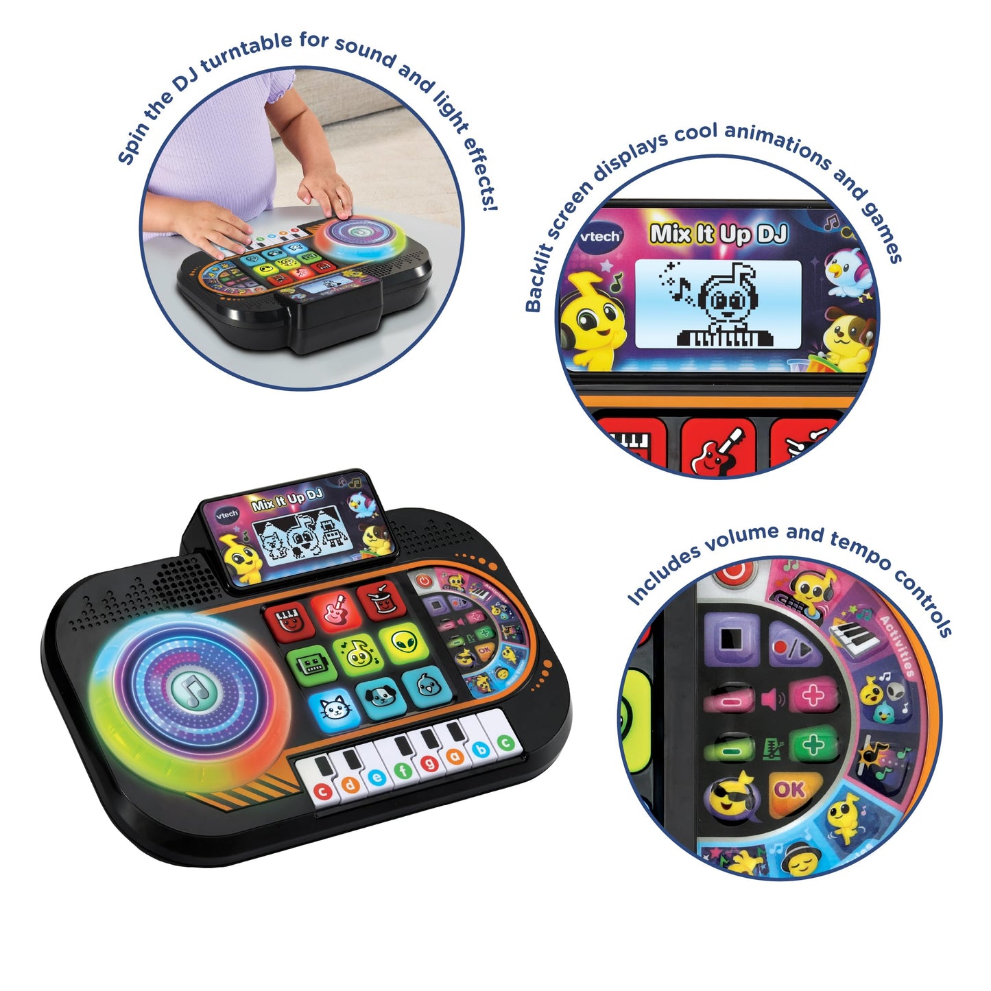 VTech Mix It Up DJ, DJ Mixer Toy for Kids, Lights and Sound Effects, 25 Interactive Buttons, Educational Toy, Interactive Toy for Kids Ages 3, 4, 5 Years, English Version